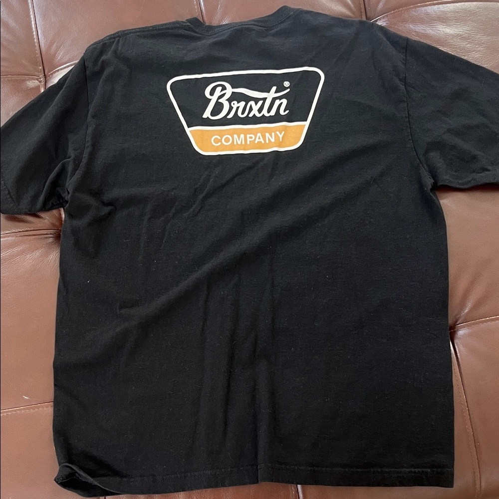 Brixton Black and Orange Logo Tee
